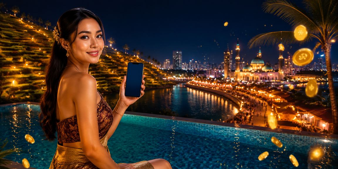 Pengguna glori303 masuk ke aplikasi taruhan casino mobile dengan suasana neon