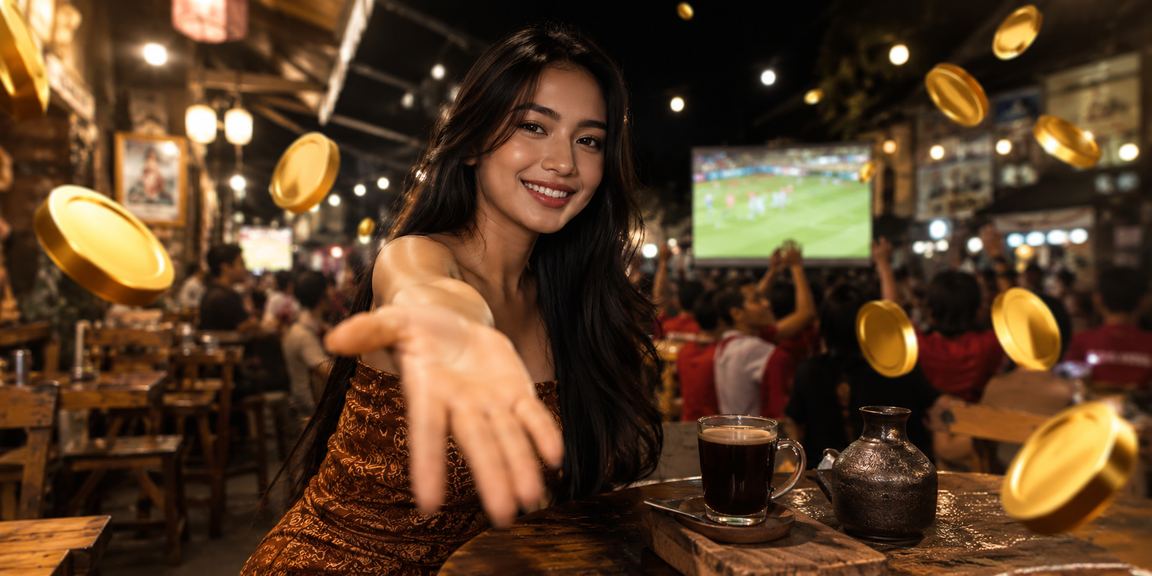 Suasana kafe Vietnam dengan bonus VIP glori303 di layar ponsel