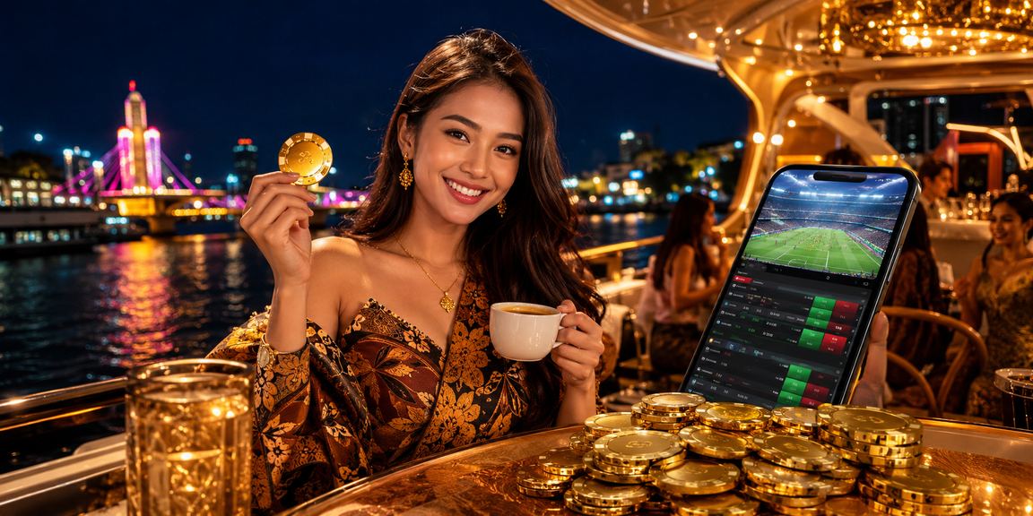 Pengguna menikmati taruhan olahraga di kedai kopi Vietnam yang nyaman